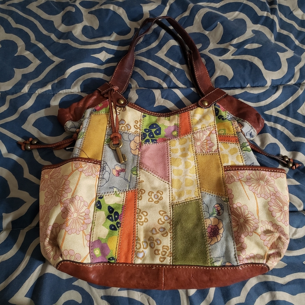 Fossil Retro Medium Patchwork Arm Bag - image 3